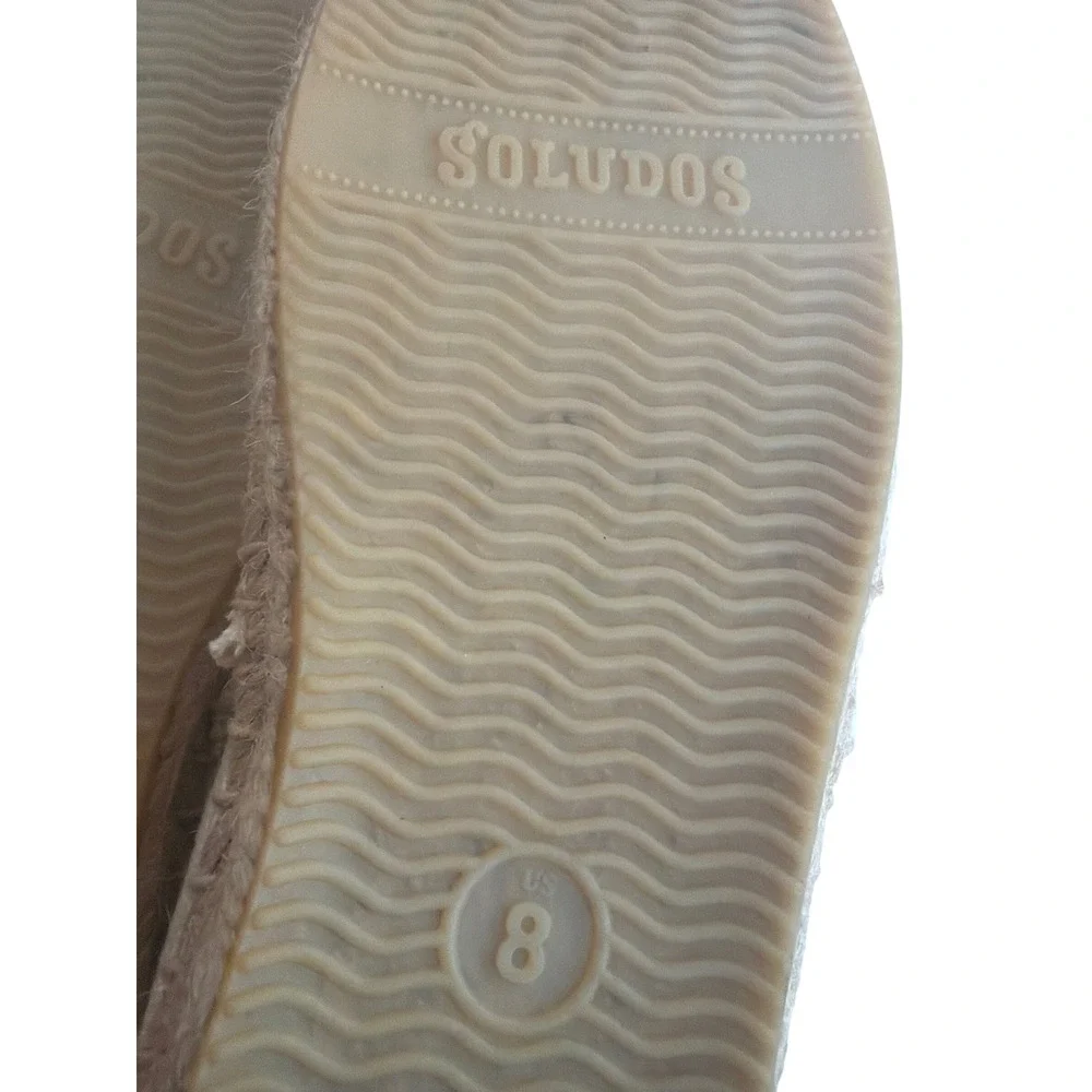 Soludos Espadrille Beige Canvas Dali Slip On Flats Jute Sole Mens 8 Womens 10